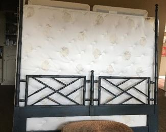 King bed frame and mattress and bix springs