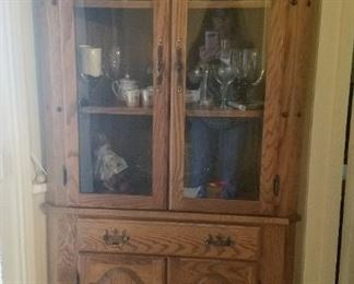 Oak corner cabinet $250