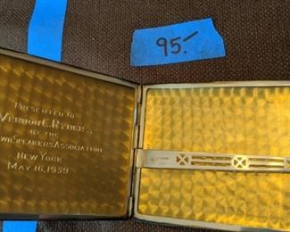 PLL #15 Sterling Silver Deco Style Engraved Cigarette Case $95