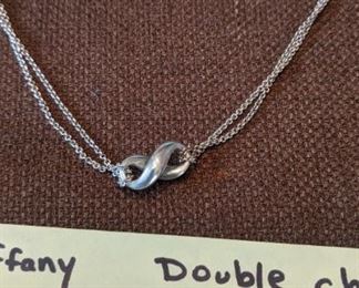 PLL #37 Tiffany Sterling Double Chain Infinity Necklace 16" @ $125