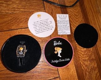 PLL # 154
Avon Nostalgic 1960's style Barbie Watch in Metal Hat Box Tin @ $15