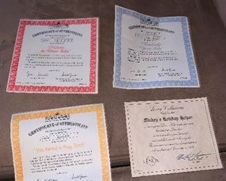 Certificate's for Dolls