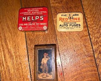 PLL # 350- Misc Lot : Vintage Antique RED LINE STANDARD Automobile Fuse Tin @ $3