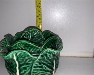 PLL#368 Two Ceramic Lettuce Covered Serving pieces @ $10ea