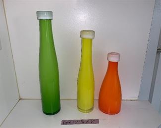 PLL#372 Three Crate and Barrel Decorative Bottles @ $10, $8 & $5