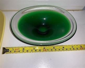 PLL #401 GLASS "GREEN" CANDY DISH @ $5
