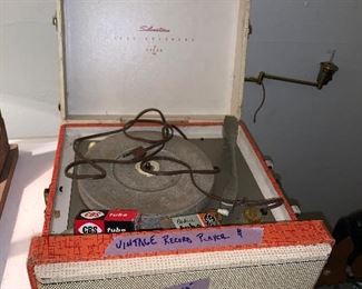 PLL #436 - SILVERTONE portable tube record player vintage turntable 1960’s or 50’s works @ $45