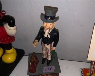 PLL # 456 -VINTAGE 1975 UNCLE SAM MECHANICAL BANK @ $25