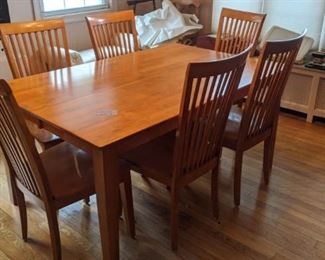 PLL # 531 -DINING TABLE WITH 6 CHAIRS & TWO LEAVES @ $300