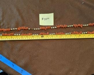PLL # 30 - Vintage Branch Coral Necklace 52" length $35.
