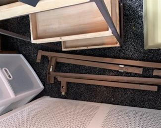 PLL# 691 - FIVE PIECE Sligh Furniture Bedroom Bed Frame (33" x 57" 12") with Long Dresser & Two Nightstands (30" x 21" x 18") @ ALL $250