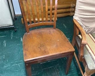 PLL# 613 - Stained Hardwood Chair "Desks Inc" @ $20