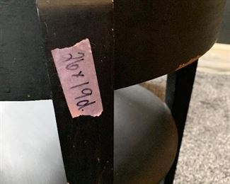 PLL#647 - Black Circular Table with lower Shelf and glass top @ $10 - scratched with normal wear & tear