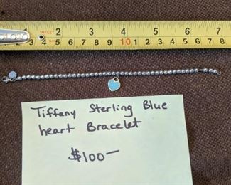 PLL #36 Tiffany Sterling Blue Heart Bracelet @ $100