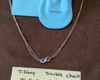 PLL #37 Tiffany Sterling Double Chain Infinity Necklace 16" @ $125
