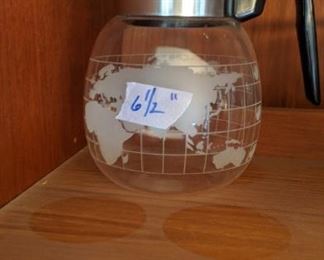 PLL #477 GLASS NESCAFE WORLD GLOBE MAP COFFEE/ TEAPOT WITH LID @ $10