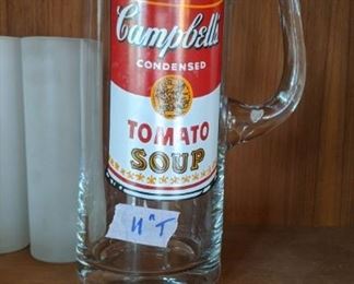 PLL #485 ANDY WARHOL CAMPBELLS TOMATO SOUP WATER PITCHER @ $20