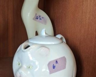 PLL #482 CAT CANDLE @ $5 / CAT TEAPOT @ $7