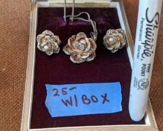 PLL #70 Sterling Silver Necklace and Earring Set @ $25 with Box