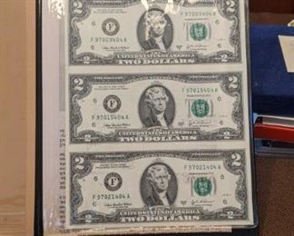 PLL #64 US Two Dollar Bills @ $15
