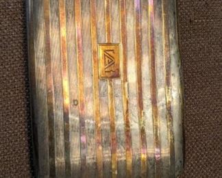 PLL #93 Tiffany & Co Sterling Silver Art Deco Cigarette case $250 - Approx 4 1/2" x 3"
