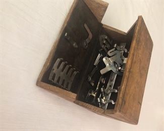 PLL # 723 - Antique tool set with wood case @ $25
Dimensions:6 x 3 x 3.