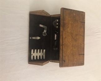 PLL # 723 - Antique tool set with wood case @ $25
Dimensions:6 x 3 x 3.