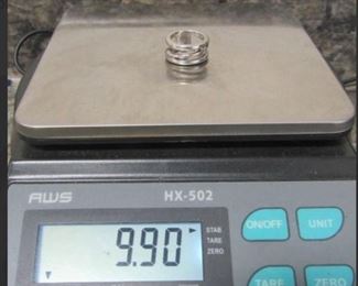 PLL #730 A Tiffany & Co. 925 Italy Zig Zag Ring
Approximate Measurements: S-6
Weight:9.90 Grams / 0.32ozt $60