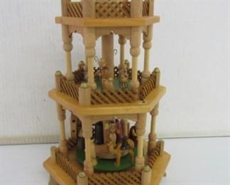 PLL #731 @ $30 Christmas in Germany Wood Carved Figure SetMarkings: Kathe Wohlfahrt, Wood CarvingsDimensions (Inches): 9x9x15.5