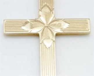 PLL # 732 SOLID 14k YELLOW GOLD LADIES CROSS PENDANT {AUTHENTIC}
MAKER ~ Unknown
SIZE ~ 1 1/4" long
WEIGHT ~ 1.0 gram
MARKED ~ 14k $45