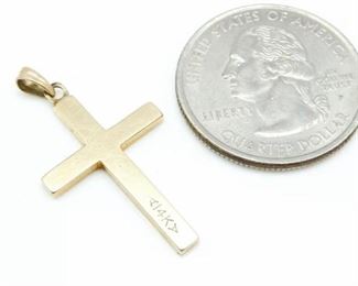 PLL # 732 SOLID 14k YELLOW GOLD LADIES CROSS PENDANT {AUTHENTIC}
MAKER ~ Unknown
SIZE ~ 1 1/4" long
WEIGHT ~ 1.0 gram
MARKED ~ 14k $45