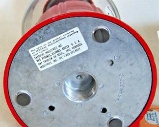 $30 Vintage Red Cherry Carousel Gum ball Machine with Metal w/glass Globe instructions and Box measures about 11 inches tall and the glass globe around 6 inches in diameter. The key is missing but it looks like it was never used. The top screws off easily without the need for key