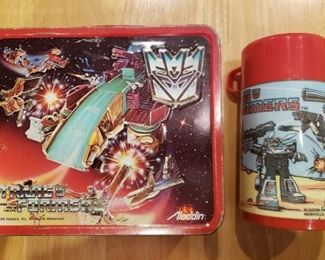 $30 Vintage 1986 Transformers Metal Lunchbox With Thermos