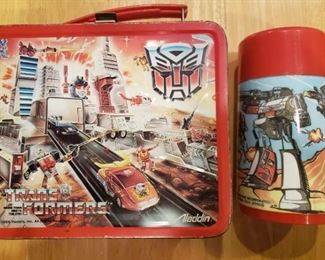 $30 Vintage 1986 Transformers Metal Lunchbox With Thermos