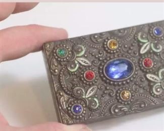 collectable trinket box with set stones 7.4cm x 4.7cm x 2cm @ $25