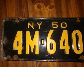 $15 Vintage 1950 New York License Plate