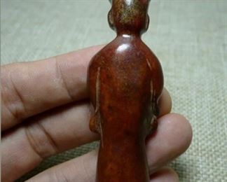 Chinese Red Mountain Culture Jadeware Hand Carved Jade Man
Dimensions Height 75MM Width 25MM Thickness 12MM