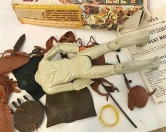 Vintage 1967 Marx Johnny West Geronimo Apache 12" Action Figure With Box and accessories
