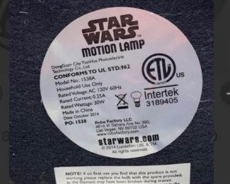 Star Wars Motion Lava lamp
This Item Was Tested And Works.