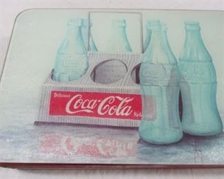 Coca Cola Collector Lot Clock Wood Crate and Cutting Board