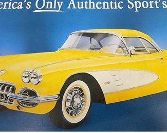 Vintage Chevrolet Corvette Metal Sign, Dimensions: 16" x 12" x 1/16"