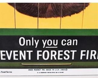 Vintage Smokey the Bear Metal Sign measurements: 11x8x.5