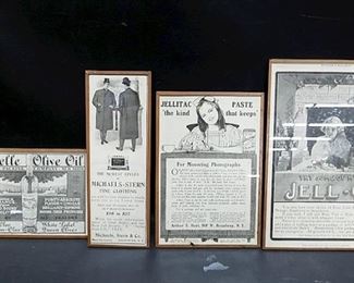 Framed Antique advertisements