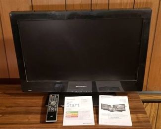 Emerson 26 in. LCD TV / DVD ~ 26 in. x 5 in. x 19 in. w/Remote & Manuals ~ Powers on