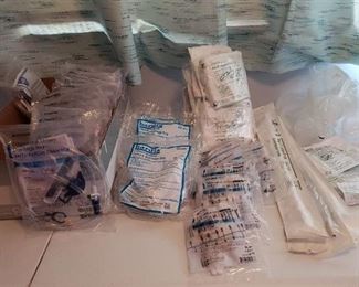 Lot of Urinary Drainage Bags and Accessories