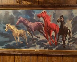 Framed Vintage Art Print ~ UNBRIDLED by Harte ~ 53 in. x 29 in.