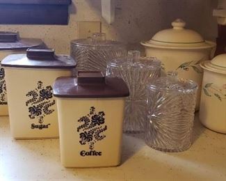 Lot of Canister Sets ~ 2 Plastic and 1 Ceramic