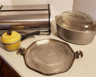 Lot of Kitchen Metal Cookware and Storage