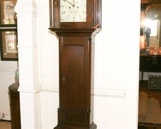"BRODERICK SPALDING" TALLCASE CLOCK - GOOD WORKING CONDITION FROM THE COLLECTION OF THE LATE DR. CLARENCE BRIDGER