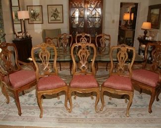 WONDERFUL CARVED DINING CHAIRS - 2 ARM AND 6 SIDES